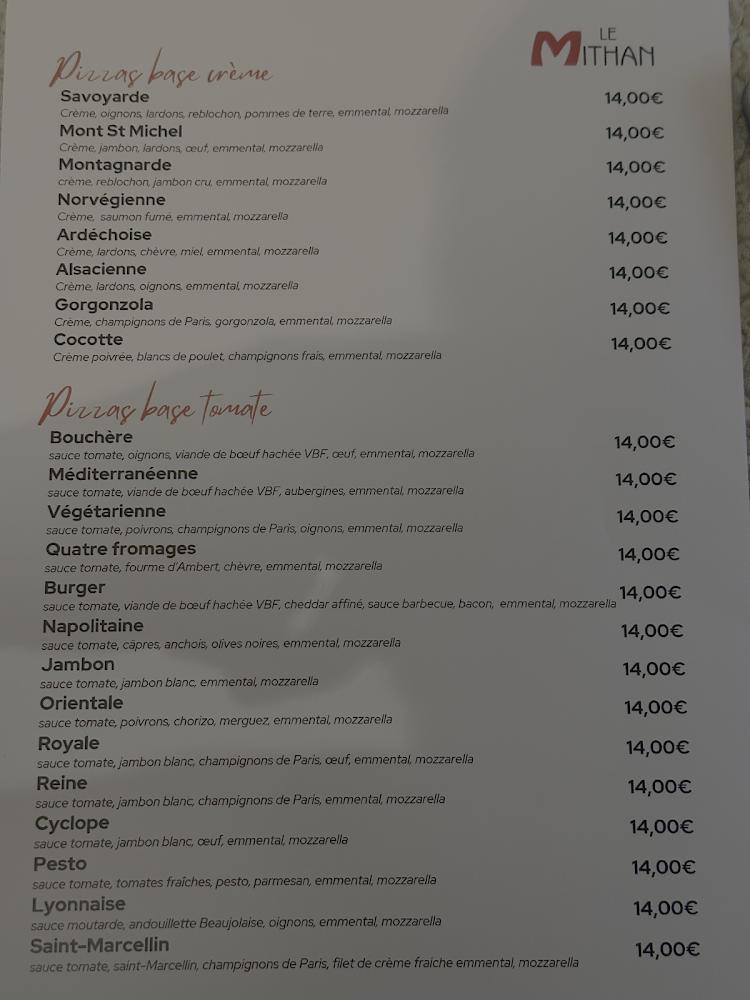 Le Mithan - Restaurant Saint-Genis-Laval - Menu Image 2